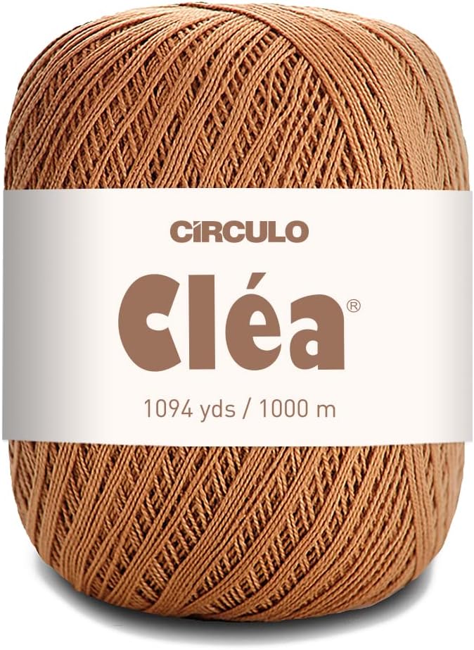 CRCULO Circulo Clea Yarn – Crochet Thread Fine Size 10-8/2 Perfect for Weaving - 100% Mercerized Brazilian Cotton (Pack of 1 Ball) – 5.3 oz, 1094 yds - Color: 7148 - Craft - Image 1